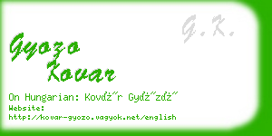 gyozo kovar business card
